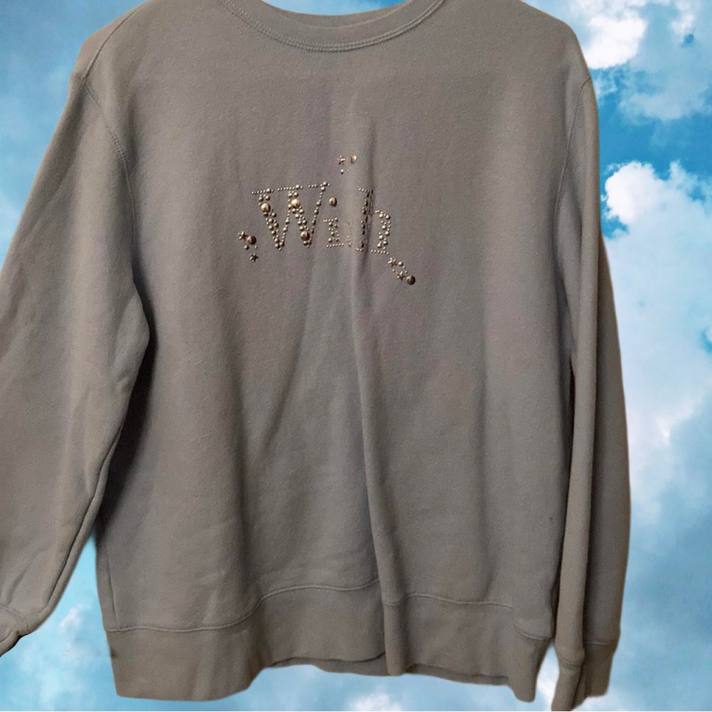 NWOT Baby Blue ‘Wish’ fleece lined pullover